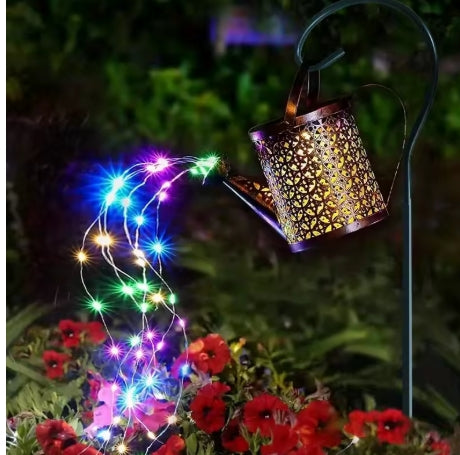 Metal Lantern Solar Watering Can Light Outdoor