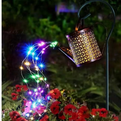 Metal Lantern Solar Watering Can Light Outdoor
